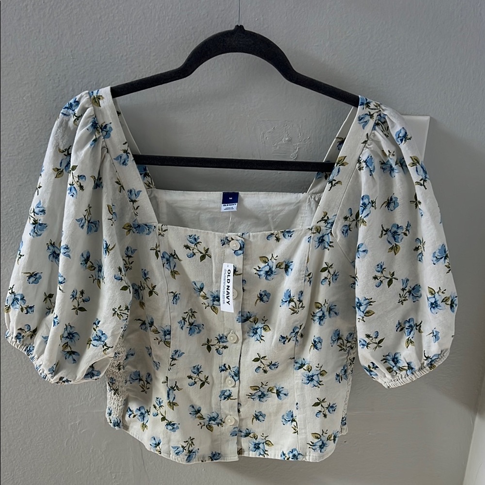 Old Navy Floral Puff Sleeve Top